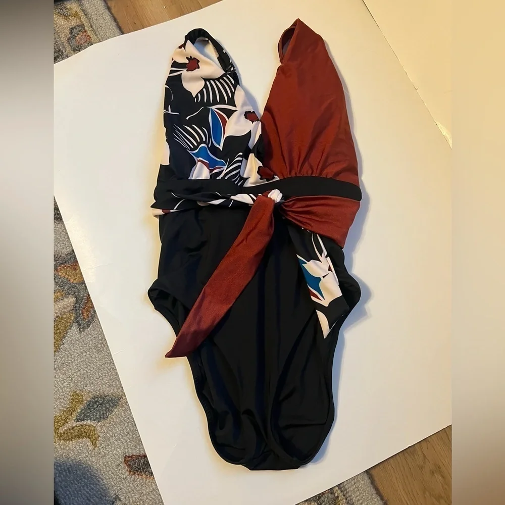 Sanctuary Moody Blooms Tie-Front One-Piece Swimsuit - Picture 13 of 16